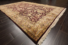 6x9 Maroon, Gold, Sage Color Hand Knotted Agra New Zealand Wool Traditional Oriental Rug