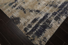 8x10 Beige, Gray, Ivory Color Hand Knotted Sherpa Wool and Silk Contemporary Oriental Rug