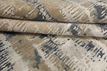 8x10 Beige, Gray, Ivory Color Hand Knotted Sherpa Wool and Silk Contemporary Oriental Rug