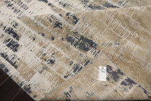 8x10 Beige, Gray, Ivory Color Hand Knotted Sherpa Wool and Silk Contemporary Oriental Rug