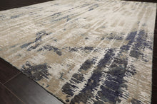 8x10 Beige, Gray, Ivory Color Hand Knotted Sherpa Wool and Silk Contemporary Oriental Rug
