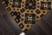 Multi Size Brown Charcoal Beige Color Hand Loomed Tibetan Wool & Bamboo Silk Modern & Contemporary Oriental Rug