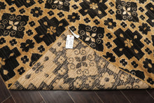 Multi Size Brown Charcoal Beige Color Hand Loomed Tibetan Wool & Bamboo Silk Modern & Contemporary Oriental Rug
