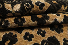 Multi Size Brown Charcoal Beige Color Hand Loomed Tibetan Wool & Bamboo Silk Modern & Contemporary Oriental Rug