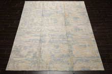 8x10 Ivory, Beige, Slate Color Hand Loomed Sherpa Wool and Silk Modern Oriental Rug