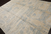 8x10 Ivory, Beige, Slate Color Hand Loomed Sherpa Wool and Silk Modern Oriental Rug