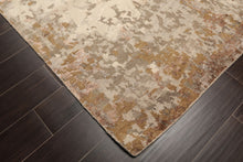 6x9 Beige, Brown, Gray Color Hand Knotted Tibetan Wool & Bamboo Silk Modern & Contemporary Oriental Rug