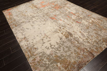 6x9 Beige, Brown, Gray Color Hand Knotted Tibetan Wool & Bamboo Silk Modern & Contemporary Oriental Rug