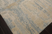 8x10 Ivory, Beige, Slate Color Hand Loomed Sherpa Wool and Silk Modern Oriental Rug