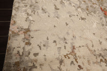 6x9 Beige, Brown, Gray Color Hand Knotted Tibetan Wool & Bamboo Silk Modern & Contemporary Oriental Rug