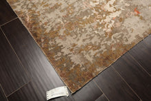 6x9 Beige, Brown, Gray Color Hand Knotted Tibetan Wool & Bamboo Silk Modern & Contemporary Oriental Rug