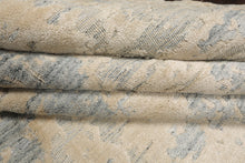 8x10 Ivory, Beige, Slate Color Hand Loomed Sherpa Wool and Silk Modern Oriental Rug