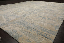 8x10 Ivory, Beige, Slate Color Hand Loomed Sherpa Wool and Silk Modern Oriental Rug