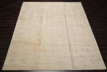 8x10 Beige, Faded Peach, Sea Foam Color Hand Loomed Sherpa Wool and Silk Modern Oriental Rug