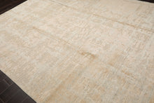 8x10 Beige, Faded Peach, Sea Foam Color Hand Loomed Sherpa Wool and Silk Modern Oriental Rug
