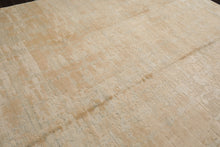 8x10 Beige, Faded Peach, Sea Foam Color Hand Loomed Sherpa Wool and Silk Modern Oriental Rug
