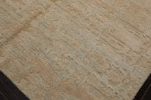 8x10 Beige, Faded Peach, Sea Foam Color Hand Loomed Sherpa Wool and Silk Modern Oriental Rug