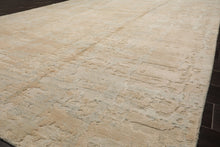 8x10 Beige, Faded Peach, Sea Foam Color Hand Loomed Sherpa Wool and Silk Modern Oriental Rug