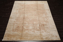 8x10 Beige, Peach, Gray Color Hand Loomed Sherpa Wool and Silk Modern Oriental Rug