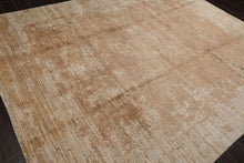 8x10 Beige, Peach, Gray Color Hand Loomed Sherpa Wool and Silk Modern Oriental Rug