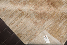 8x10 Beige, Peach, Gray Color Hand Loomed Sherpa Wool and Silk Modern Oriental Rug
