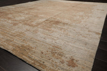 8x10 Beige, Peach, Gray Color Hand Loomed Sherpa Wool and Silk Modern Oriental Rug