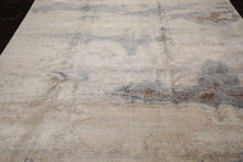 9x12 Beige, Ivory, Gray Color Hand Knotted Sherpa Wool and Silk Modern Oriental Rug