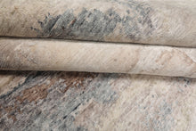 9x12 Beige, Ivory, Gray Color Hand Knotted Sherpa Wool and Silk Modern Oriental Rug