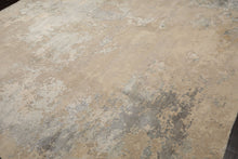 10x14 Beige, Gray, Ivory Color Hand Knotted Sherpa Wool and Silk Modern Oriental Rug