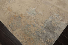 10x14 Beige, Gray, Ivory Color Hand Knotted Sherpa Wool and Silk Modern Oriental Rug