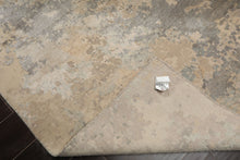 10x14 Beige, Gray, Ivory Color Hand Knotted Sherpa Wool and Silk Modern Oriental Rug
