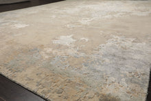 10x14 Beige, Gray, Ivory Color Hand Knotted Sherpa Wool and Silk Modern Oriental Rug