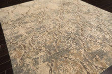 8x10 Beige, Greenish, Gray Color Hand Knotted Tibetan Wool Transitional Oriental Rug