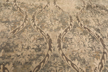 8x10 Beige, Greenish, Gray Color Hand Knotted Tibetan Wool Transitional Oriental Rug