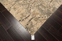 8x10 Beige, Greenish, Gray Color Hand Knotted Tibetan Wool Transitional Oriental Rug