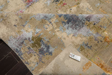 8x10 Beige, Mint, Ivory Color Hand Knotted Sherpa Wool and Silk Modern Oriental Rug