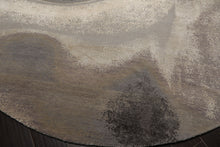 Round Gray, Ivory, Graphite Color Hand Knotted Sherpa Wool and Silk Modern Oriental Rug