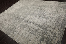8x10 Tone on Tone Gray, , Color Hand Loomed Sherpa Wool and Silk Modern Oriental Rug