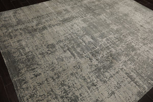 8x10 Tone on Tone Gray, , Color Hand Loomed Sherpa Wool and Silk Modern Oriental Rug