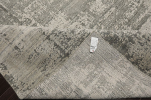 8x10 Tone on Tone Gray, , Color Hand Loomed Sherpa Wool and Silk Modern Oriental Rug