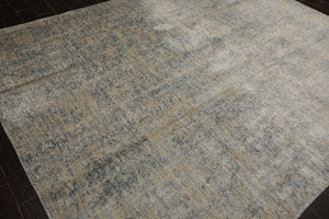 8x10 Gray, Beige, Slate Color Hand Loomed Sherpa Wool and Silk Modern Oriental Rug