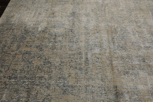 8x10 Gray, Beige, Slate Color Hand Loomed Sherpa Wool and Silk Modern Oriental Rug