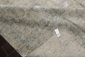 8x10 Gray, Beige, Slate Color Hand Loomed Sherpa Wool and Silk Modern Oriental Rug