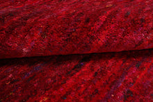 4x6 Red, Purple, Turquoise Color Hand Knotted Gabbeh Silk Contemporary Oriental Rug