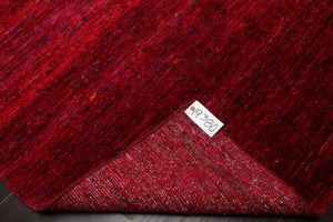 4x6 Red, Purple, Turquoise Color Hand Knotted Gabbeh Silk Contemporary Oriental Rug