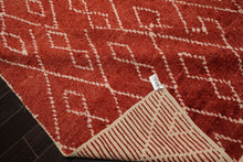 9x12 Burnt Orange, White, Color Hand Knotted Moroccan Wool Tribal Oriental Rug