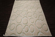 9x12 Gray, Beige, Sage Color Hand Knotted Sculpted Wool Modern Oriental Rug