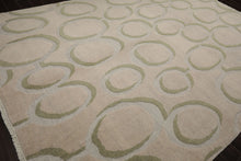 9x12 Gray, Beige, Sage Color Hand Knotted Sculpted Wool Modern Oriental Rug
