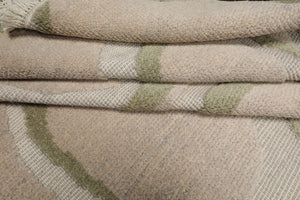 9x12 Gray, Beige, Sage Color Hand Knotted Sculpted Wool Modern Oriental Rug