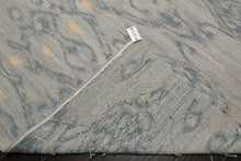 9x12 Gray, Blue, Ivory Color Hand Woven Flatweave Wool Modern Oriental Rug